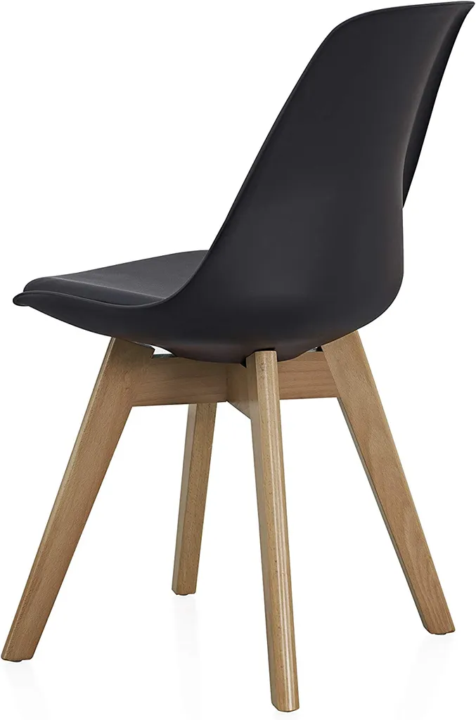 Esszimmerstuhl -4 Stück-Esszimmerstühle - Schalenstuhl - Gestell Aus Buchenholz - Schwarz – Bild 5