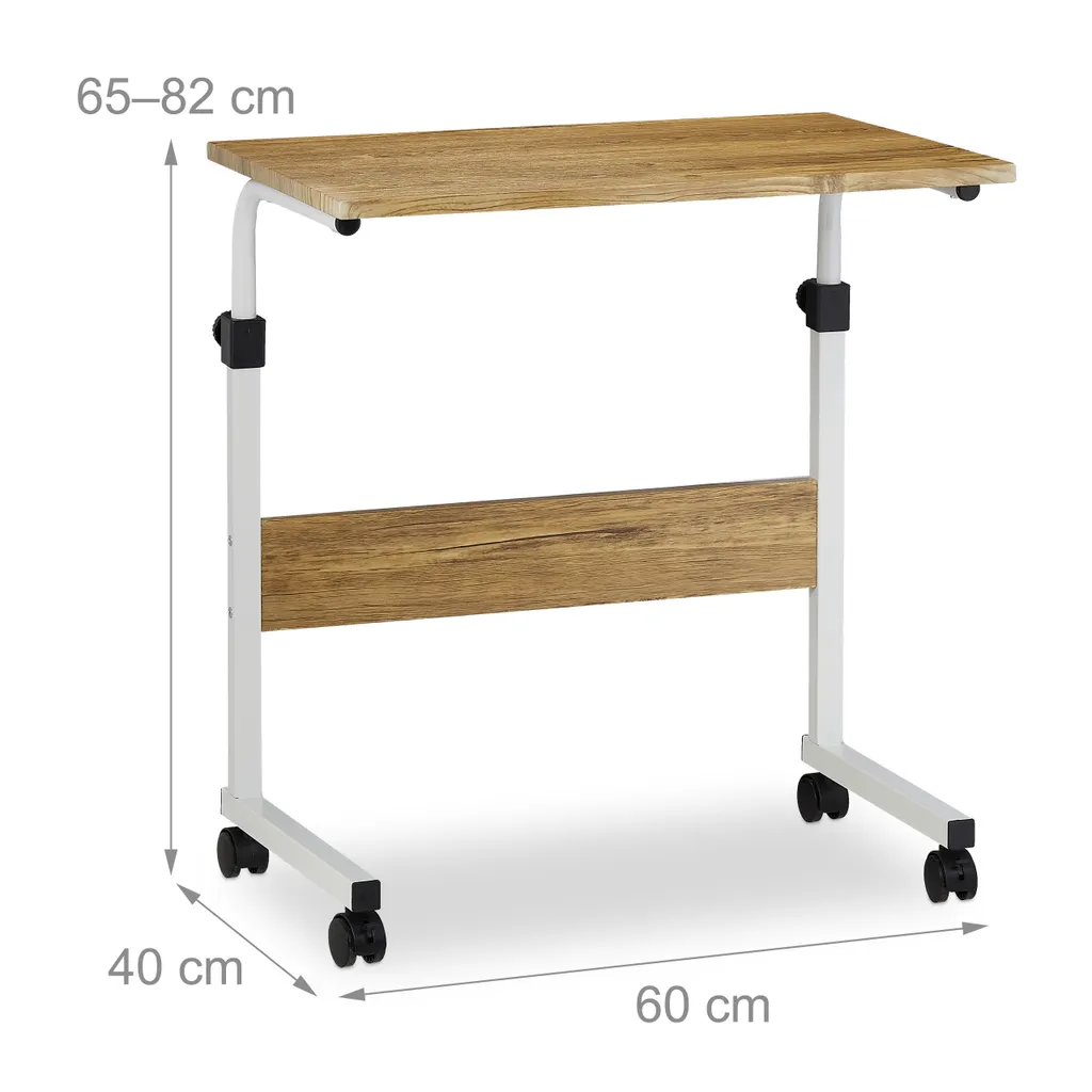 Relaxdays Laptoptisch Höhenverstellbar Mit Rollen – Bild 8