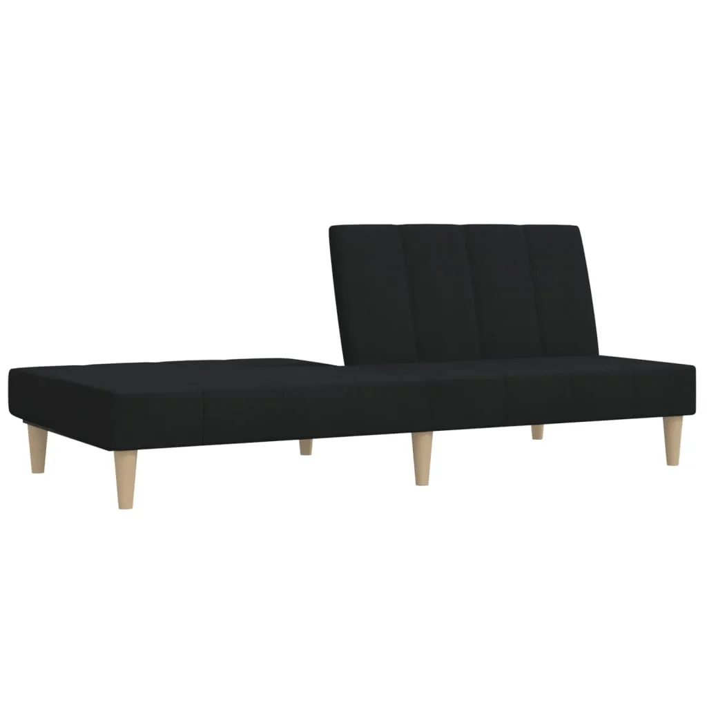 VidaXL Schlafsofa 2-Sitzer Schwarz Stoff – Bild 5