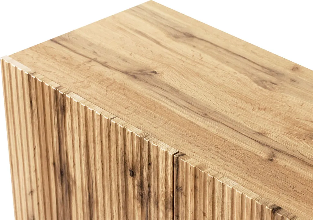 Mirjan24 TV-Lowboard Vamos 180 Mit Kamin, Stilvoll Schlafzimmer Kollektion, TV-Schrank, Modern TV-Kommode (Farbe: Wotan / Schwarz Füße) – Bild 6