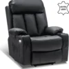 MCombo Elektrische Aufstehhilfe Fernsehsessel Relaxsessel Echtleder 7190BK