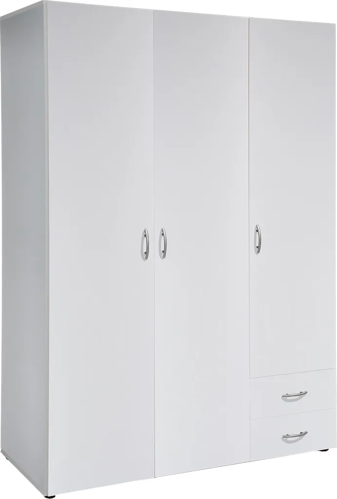 Kleiderschrank Schrank Schlafzimmerschrank Drehtürenschrank "Hamina II" Weiß – Bild 2