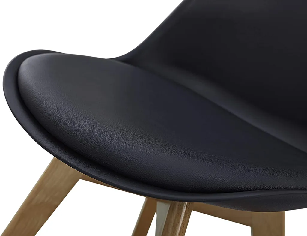 Esszimmerstuhl -4 Stück-Esszimmerstühle - Schalenstuhl - Gestell Aus Buchenholz - Schwarz – Bild 9