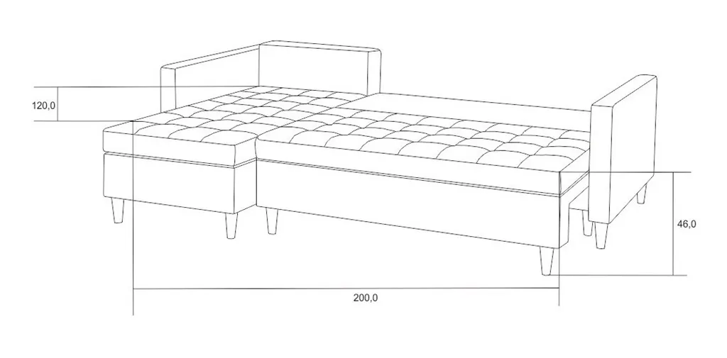FURNIX Schlafsofa FANDIS L-Form, Eckcouch Mit 1 Bettkasten Und 3 Kissen SA61 – Bild 8