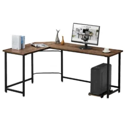 Mark Adler Kiwi Black Eckschreibtisch Schreibtisch Computertisch L-Form Büro Möbel Stahlkonstruktion Computerständer Braun