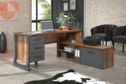 Bürotisch Schreibtisch Prime | Old Used Wood / Matera Grau | Shabby Look