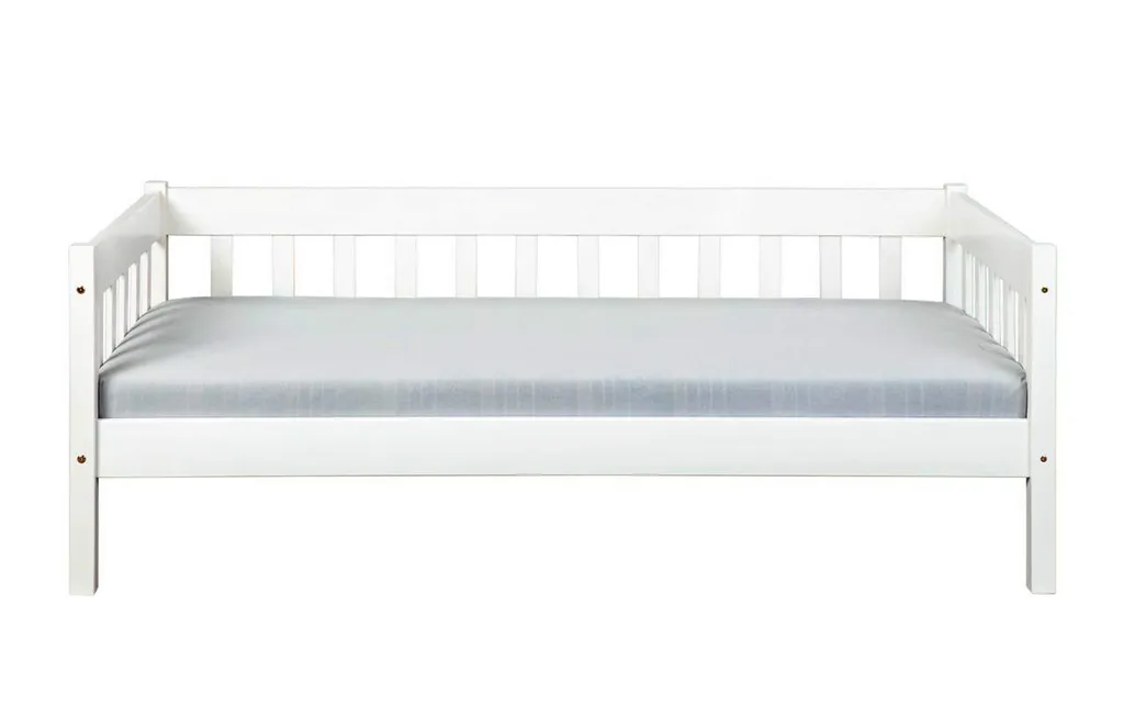 Sofabett Einzelbett SINTRO 90 X 200 Cm Kiefer Massivholz Weiß Lackiert – Bild 2