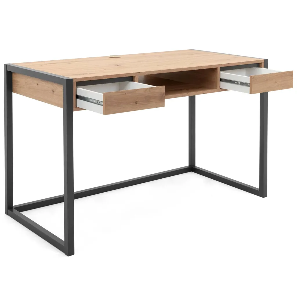 Homestyle4u 2111, Schreibtisch Computertisch Bürotisch Arbeitstisch Tisch Büro Arbeitszimmer Holz Schwarz Anthrazit – Bild 3