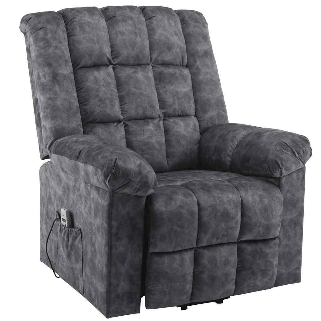 Merax TV-Sessel Elektrischer Aufstehhilfe Fernsehsessel Relaxsessel Mit Liegefunktion, Wärmefunktion Und Massagefunktion, Massagesessel Inkl. Timer Und Fernbedienung, Grau – Bild 10