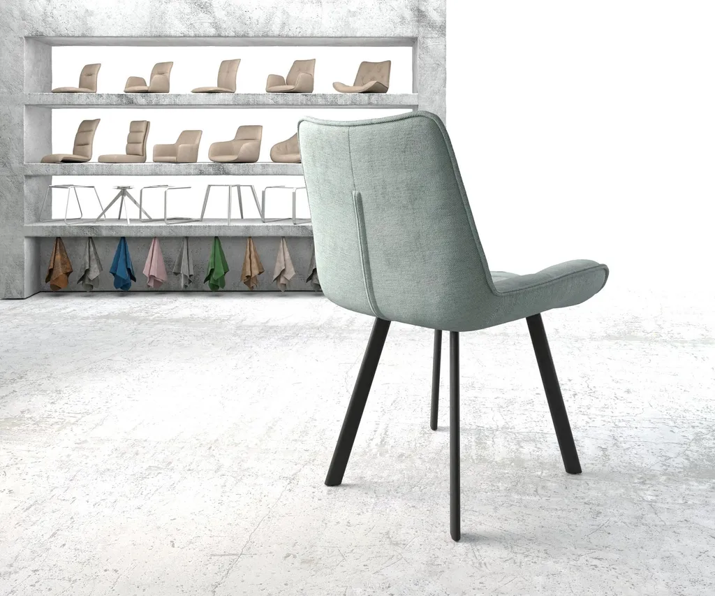 DELIFE Esszimmerstuhl Taimi-Flex Stripes Mint 4-Fuß Oval Schwarz – Bild 3