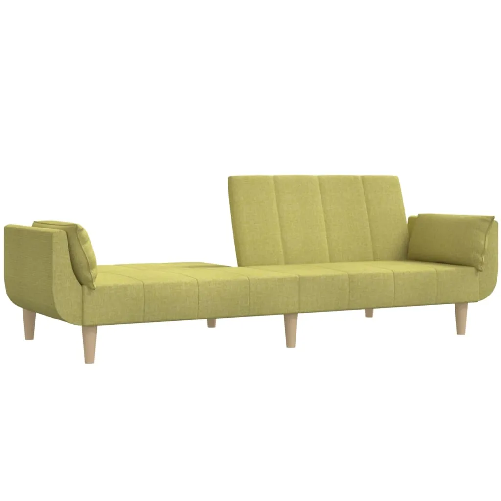 VidaXL Schlafsofa 2-Sitzer Mit 2 Kissen Grün Stoff – Bild 6