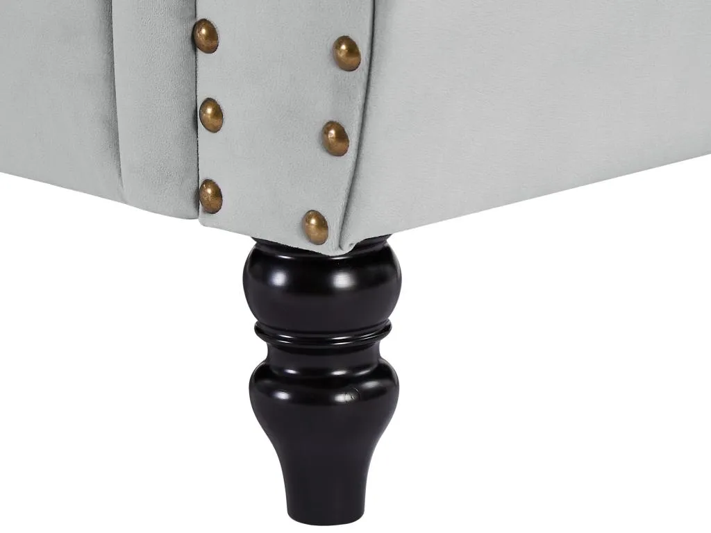 Chesterfield Sofa 3-Sitzer - Samt - Hellgrau - TRUMBO – Bild 5