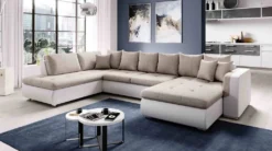 FURNIX XXL Sofa FIORENZO Mit Schlaffunktion Sofakissen Couch U-Form MA 120+AM 25