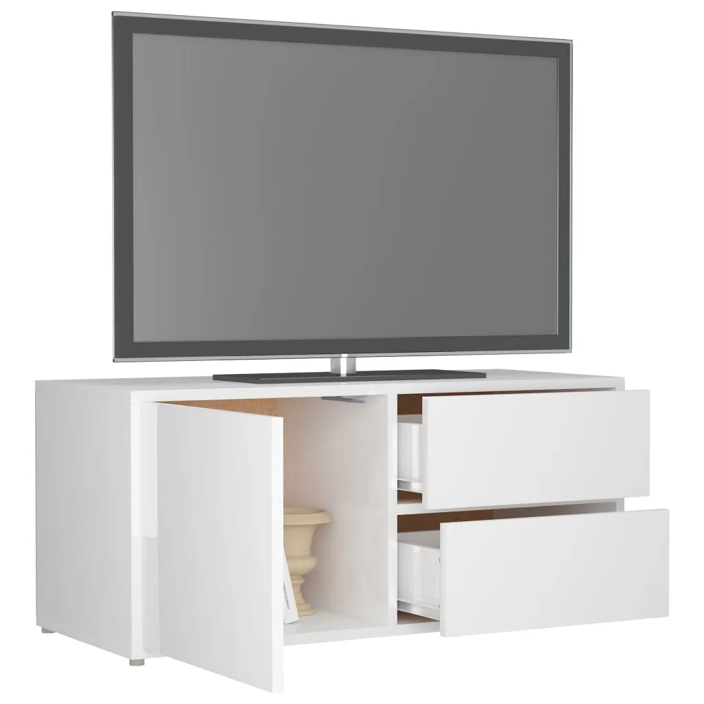 VidaXL TV-Schrank Hochglanz-Weiß 80x34x36 Cm Holzwerkstoff – Bild 5