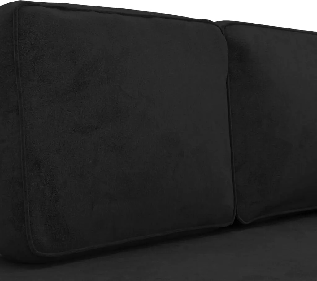 VidaXL Chaiselongue Mit Kissen Und Nackenrolle Schwarz Samt – Bild 6