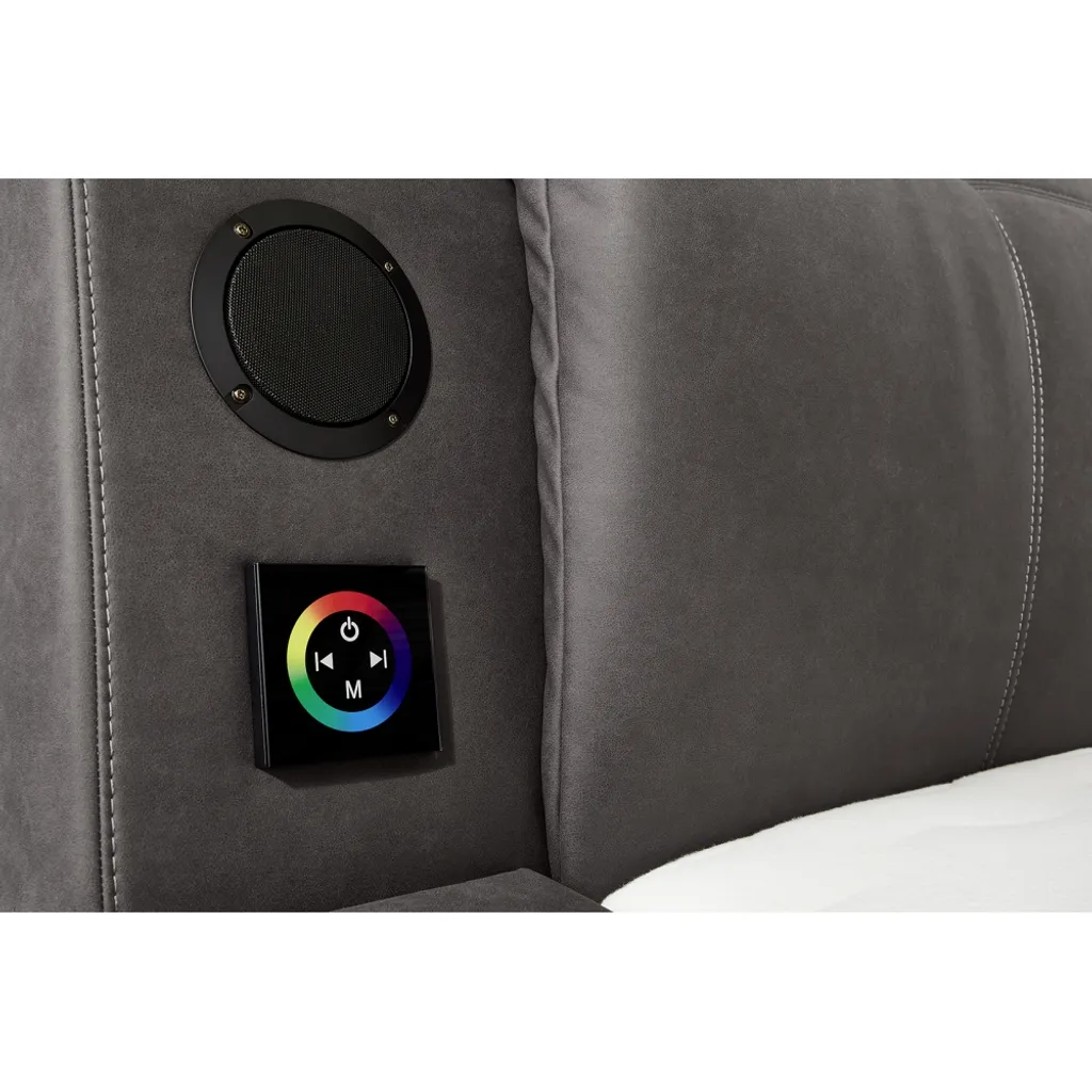 LUCY Boxspringbett Jugendbett Futonbett Polsterbett 140 X 200 Cm Stoff Grau LED Bluetooth Lautsprecher – Bild 8