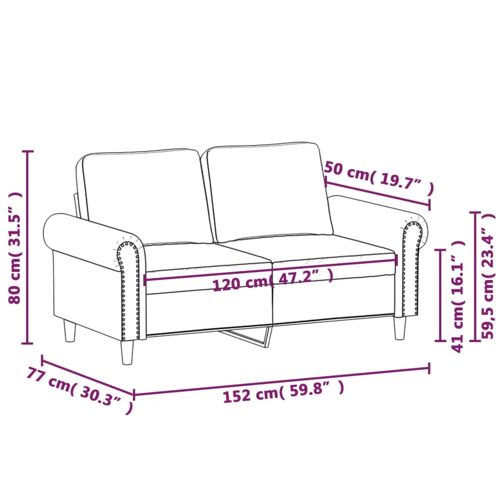 VidaXL 2-Sitzer-Sofa Dunkelgrau 120 Cm Samt – Bild 8