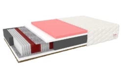 FURNIX 7-Zonen-Pocket-Matratze IVERTI 140x200 H3/H5 Kokos-VISCO+PU-Schaum T-25