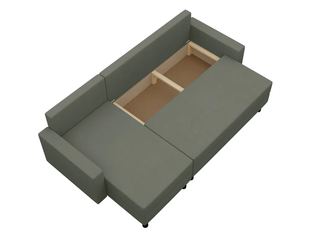 Mirjan24 Ecksofa Brick, Eckcouch Mit Schlaffunktion Und Bettkasten, Freistehendes 4 Sitzer Polstersofa (Farbe: Alova 10 + Alova 04) – Bild 7