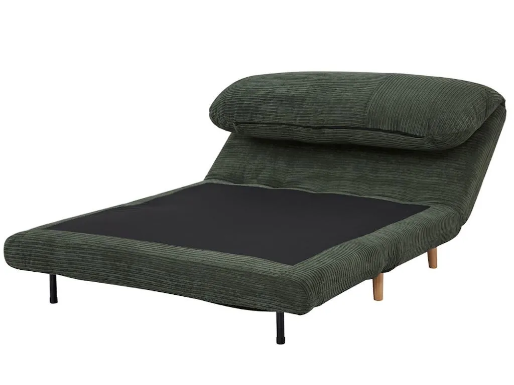 Schlafsofa 2-Sitzer - Cord - Dunkelgrün - PALULA