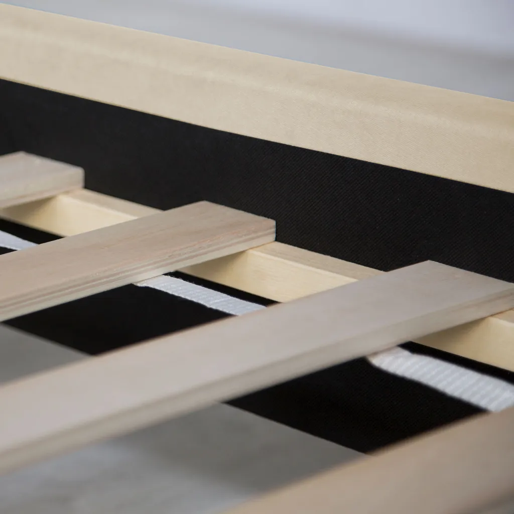 Homestyle4u 2011, Polsterbett 140x200 Mit Lattenrost Beige Creme Doppelbett Stoffbett Bettgestell Bett – Bild 7