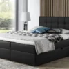 FURNIX Boxspringbett TREZO 1 180x200 Kunstleder Mit Bettkasten Topper MA9100 Schwarz
