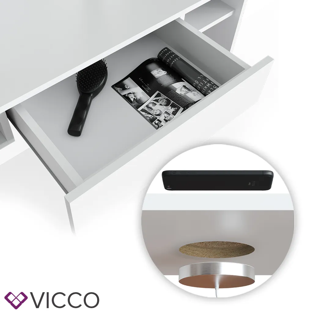 Vicco Schminktisch Frisiertisch Schminkkommode Daenerys QI Ladestation Kabellos – Bild 6