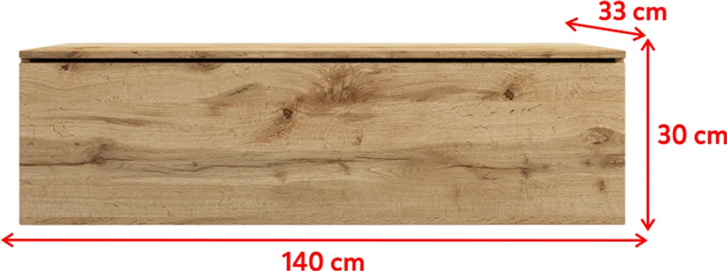 Selsey TV-Board SKYLARA - TV-Bank In Wotan Eiche Matt - 140 Cm Breit - Stehend / Hängend – Bild 4