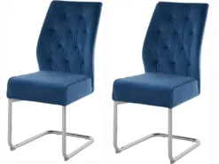 2er-Set Freischwinger KAHONI Mit Samtstoff In Blau
