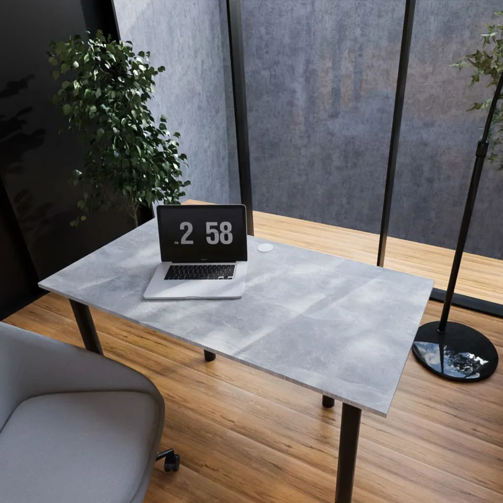 100x60 Arbeitstisch Computertisch Schreibtisch Holzoptik | Beton – Bild 4