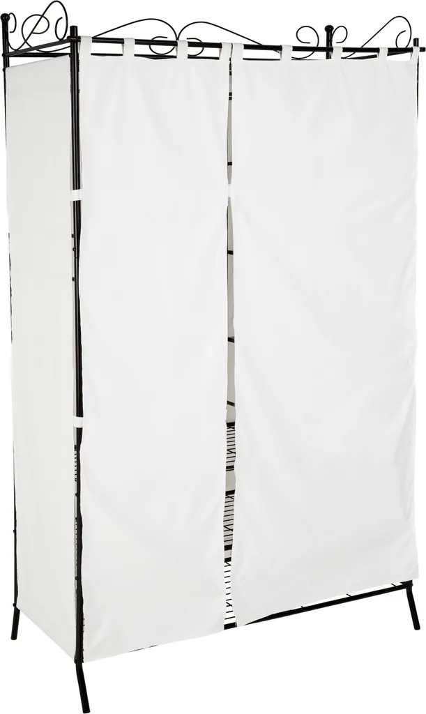 Tectake Metall-Garderobenschrank Mit Vorhang 112x207x57cm - Schwarz – Bild 3