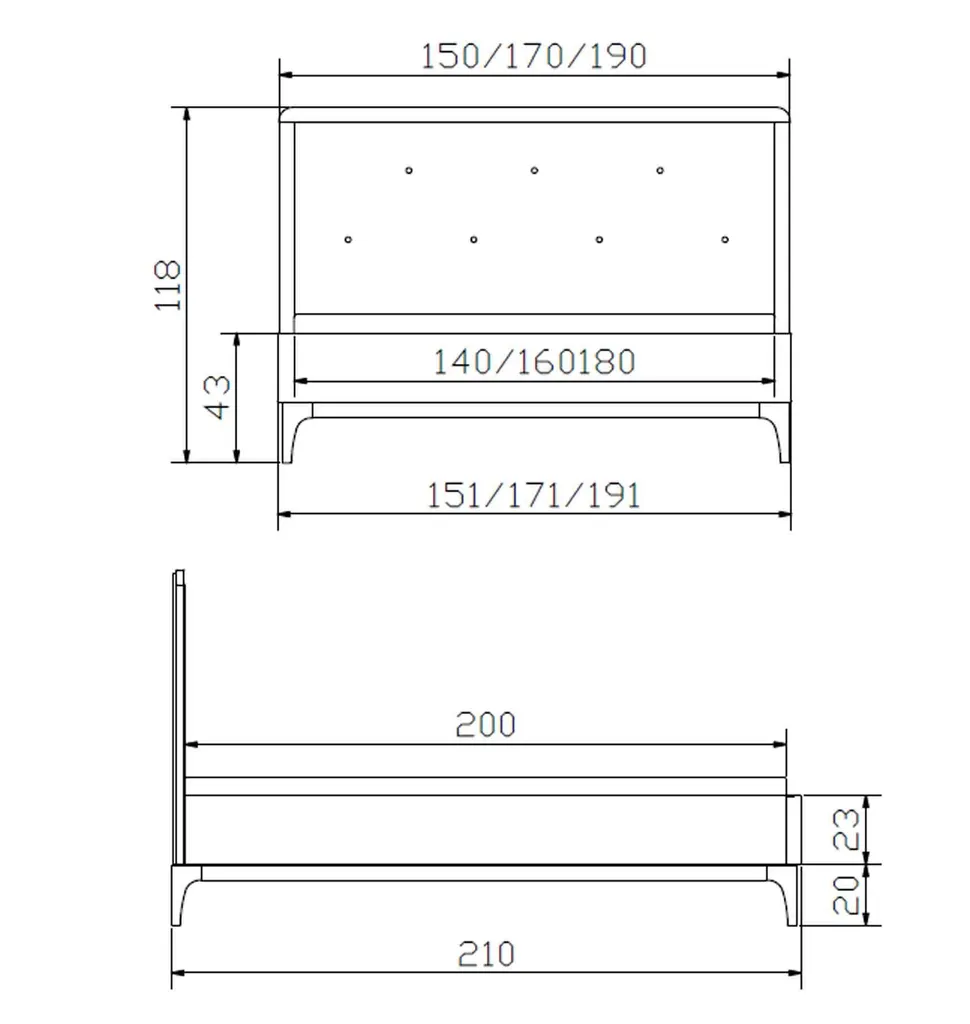 HASENA Polsterbett Silento Stoff Grau Holz Eiche Bianco 180x200 – Bild 6