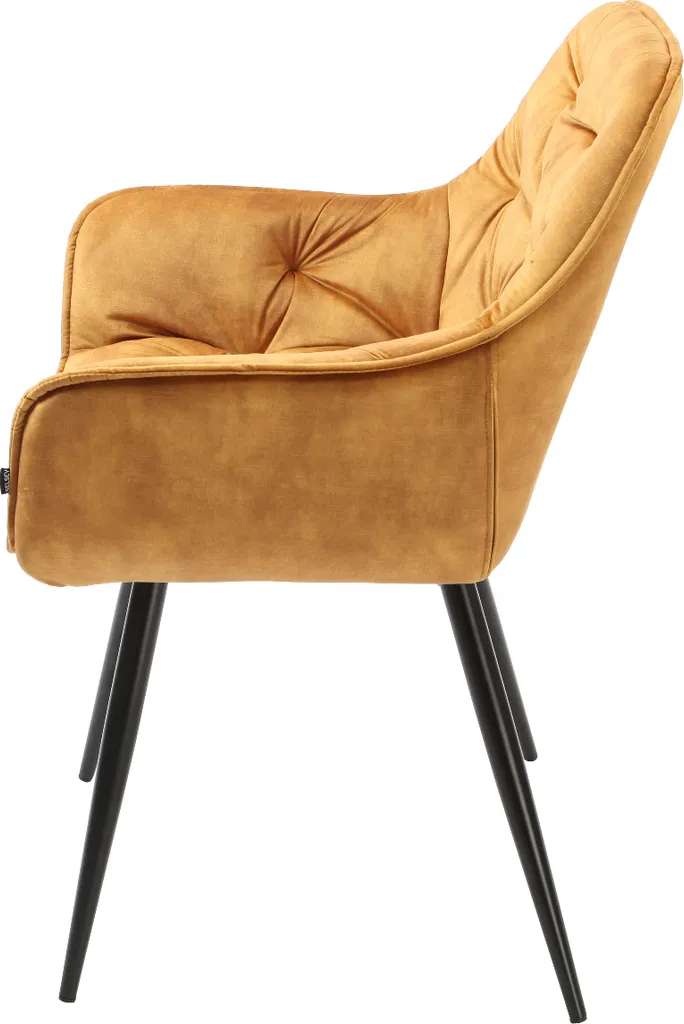 Selsey - Paraguay Gesteppter Polsterstuhl In Gelb – Bild 5