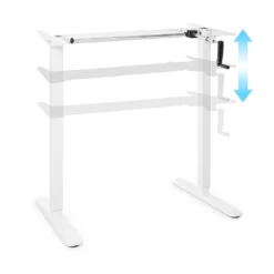 OneConcept Multidesk Höhenverstellbarer Schreibtisch ,Sitz- & Stehschreibtisch ,Tischgestell ,manuelle Steuerung: Faltkurbel ,höhenverstellbar: 73 - 123 Cm ,breitenverstellbar: 100 - 160 Cm ,max. Traglast: 70 Kg ,weiß