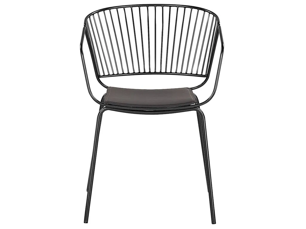 Set Mit 2 Esszimmerstühlen Kunstleder Schwarz Sitzpolster Glam Industriell Modern – Bild 4