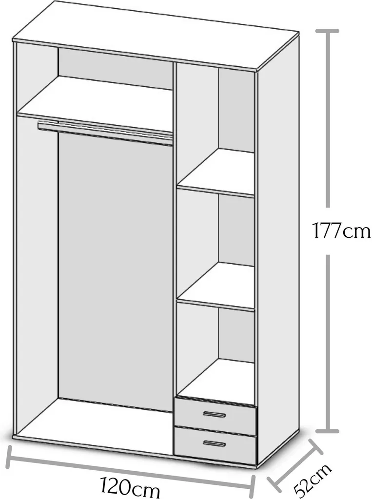 Kleiderschrank Schrank Schlafzimmerschrank Drehtürenschrank "Hamina II" Weiß – Bild 4