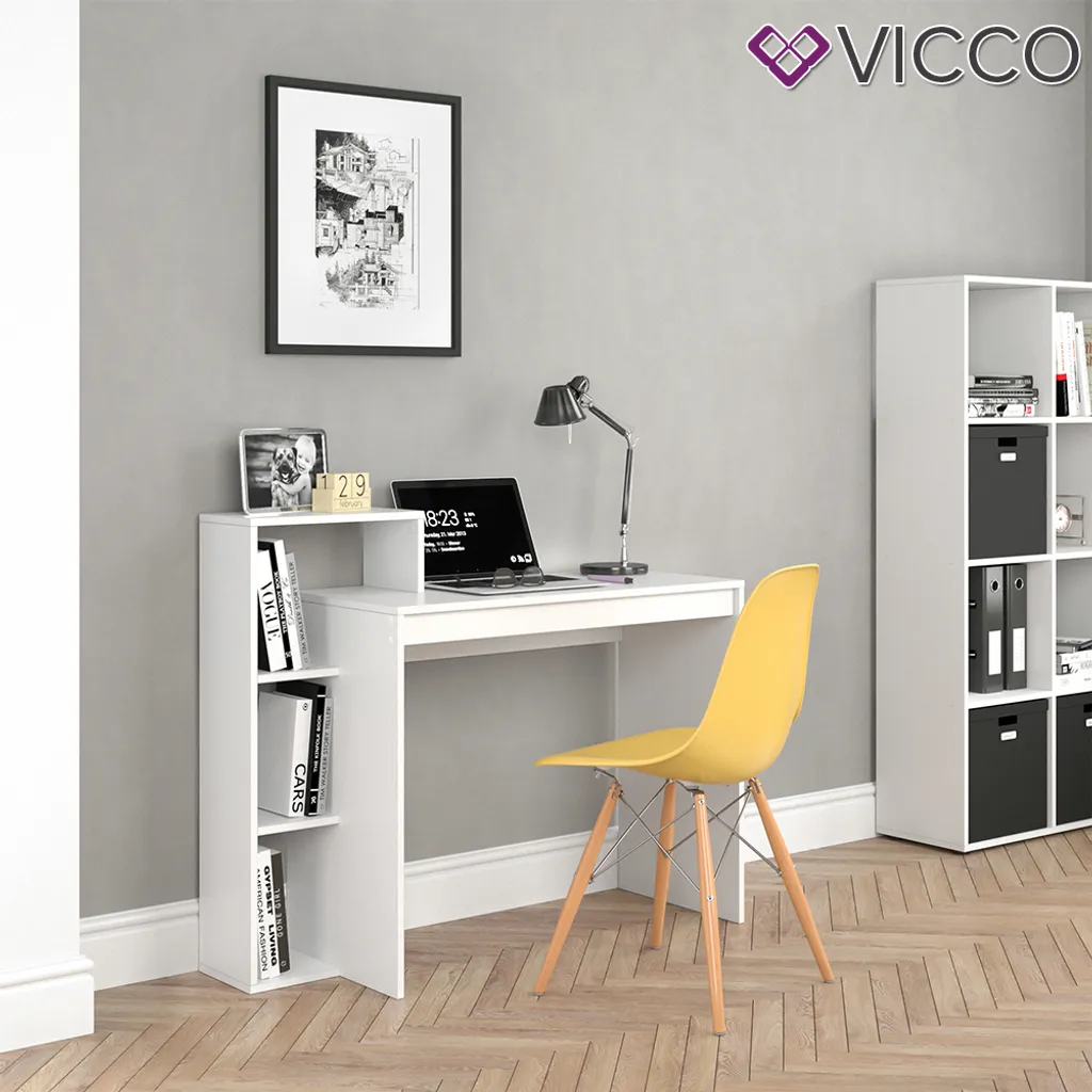 Vicco Schreibtisch Leo Weiß 110 X 91 X 40 Cm Holzwerkstoff – Bild 4