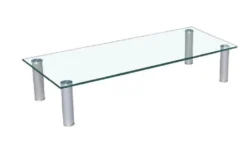 TV-Aufsatz 70x35 Cm – Klarglas Mit Aluminiumfüßen