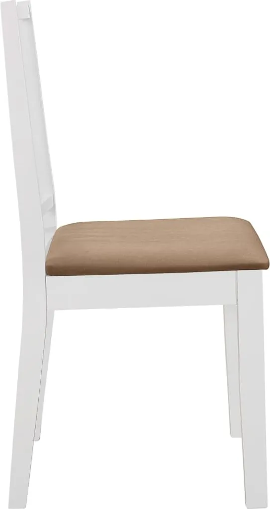 VidaXL Esszimmerstühle Mit Polstern 2 Stk. Weiß Massivholz – Bild 4