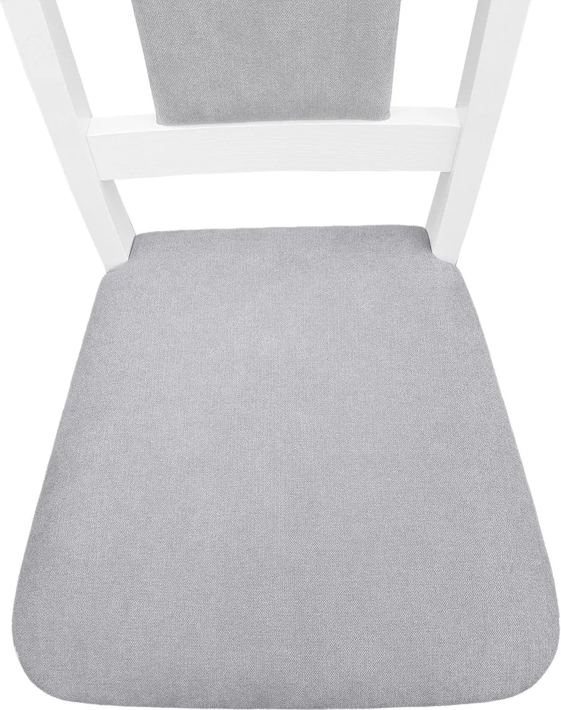 Gepolsterter Massivholz-Stuhl Küchenstuhl Esszimmerstuhl Weiß-grau V-90.71-25W-P21Doppelpack – Bild 13