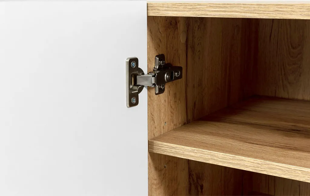 Mirjan24 TV-Lowboard Vamos 200, TV-Tisch Mit 4 Türen, Modern Wohnzimmer TV-Kommode, Stilvoll Kolektion (Farbe: Wotan / Schwarz Füße) – Bild 5