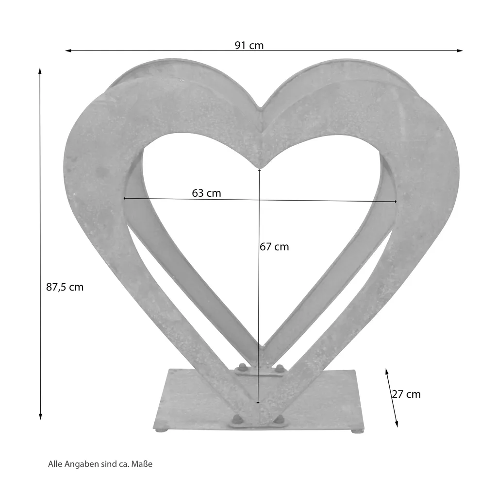 Kaminholzregal - Holzregal Aus Eisen "Herzilein" Grau – Bild 3