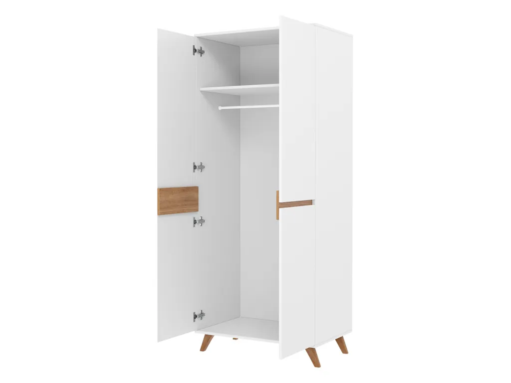 Mirjan24 Drehtürenschrank Truleko 01, Wohnzimmer Kollektion, Kleiderschrank, Stilvoll Schrank (Farbe: Eiche Craft Gold / Weiß) – Bild 2