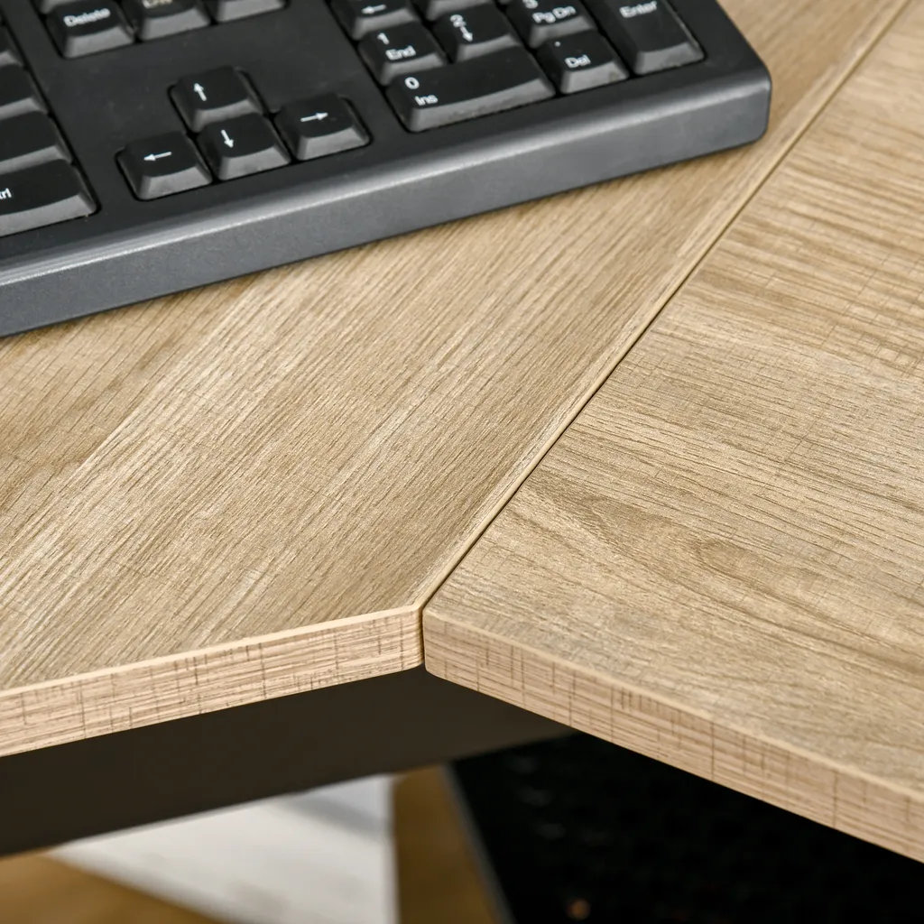 Vinsetto Elektrischer Schreibtisch Computertisch Höhenverstellbar Stehschreibtisch Bürotisch Schreibtischständer Speicherfunktion MDF Aluminium Natur+Schwarz 160 X 101 X 72-122 Cm – Bild 8