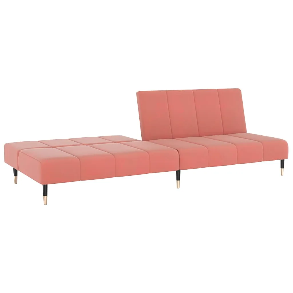 VidaXL Schlafsofa 2-Sitzer Rosa Samt – Bild 5