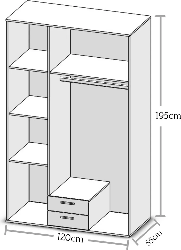Kleiderschrank Schrank Schlafzimmerschrank Wäscheschrank Holzschrank "Kitty I" – Bild 4