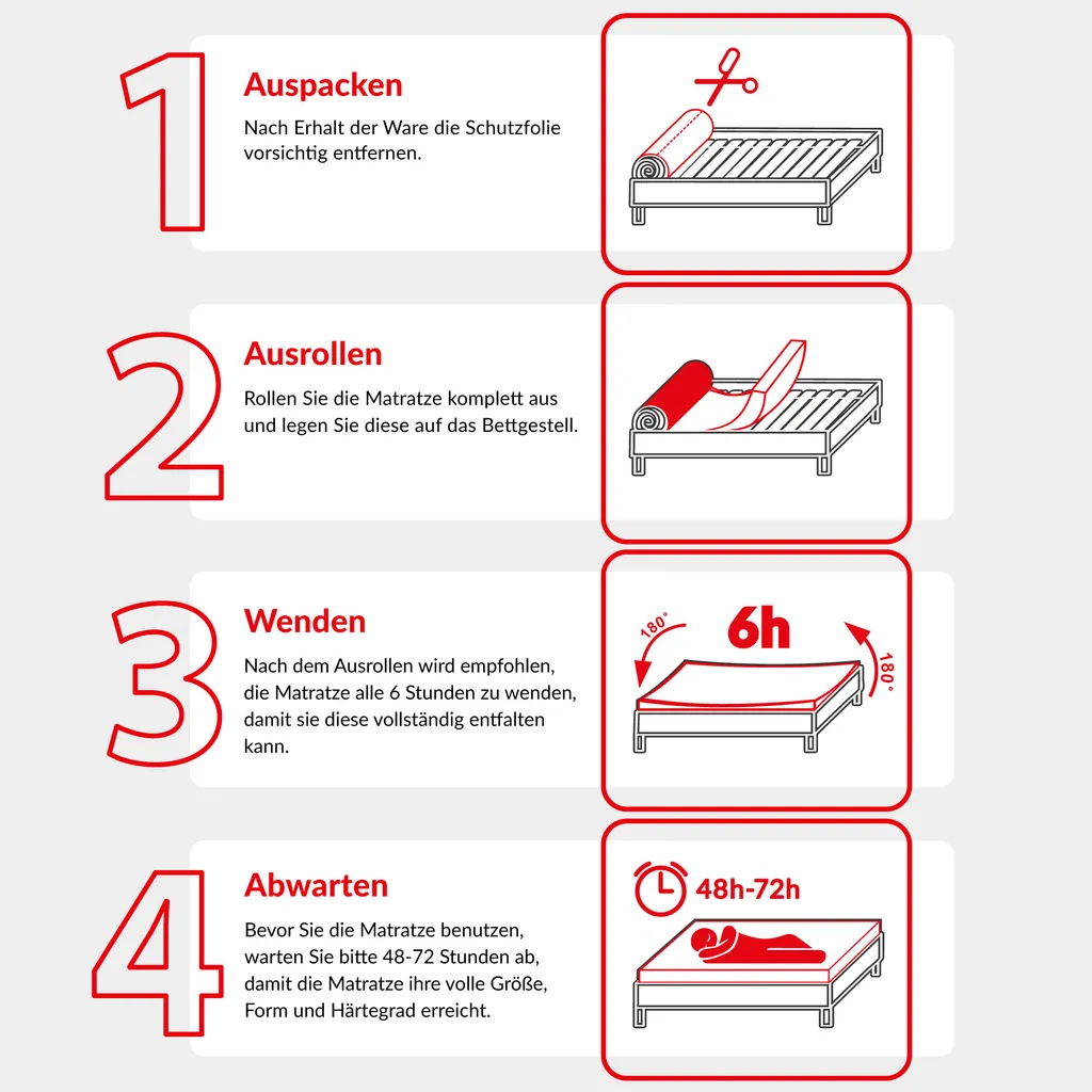 Matratze 160x200 Cm ACTIVE MAX 7 Zonen H3 Taschenfederkern Visco Memory Schaum Latex Kokos Höhe Ca. 28 Cm Waschbaren Bezug Matratzenbezug Premium Jersey – Bild 8