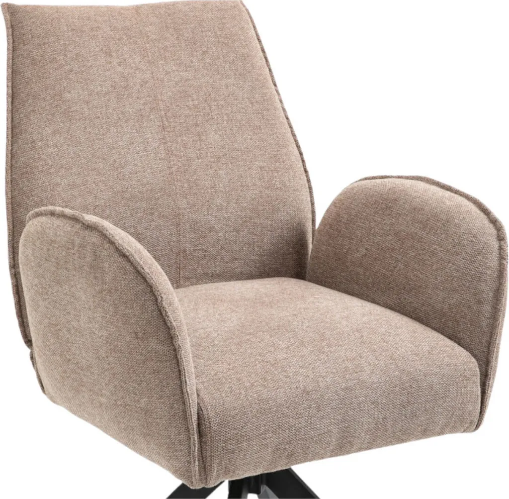 Esszimmerstuhl Drehstuhl Mit Armlehnen Latte Schwarz MIMA – Bild 3