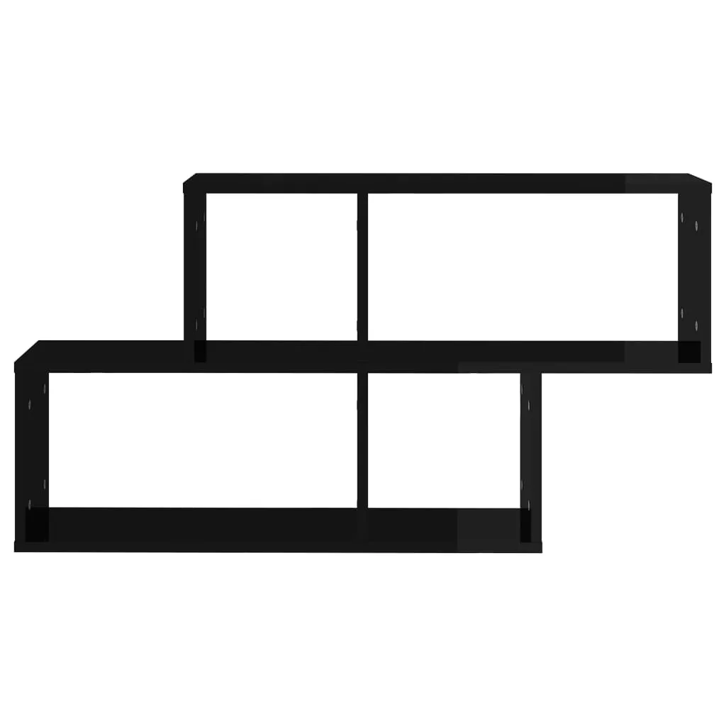 VidaXL Wandregal Hochglanz-Schwarz 100x18x53 Cm Holzwerkstoff – Bild 4