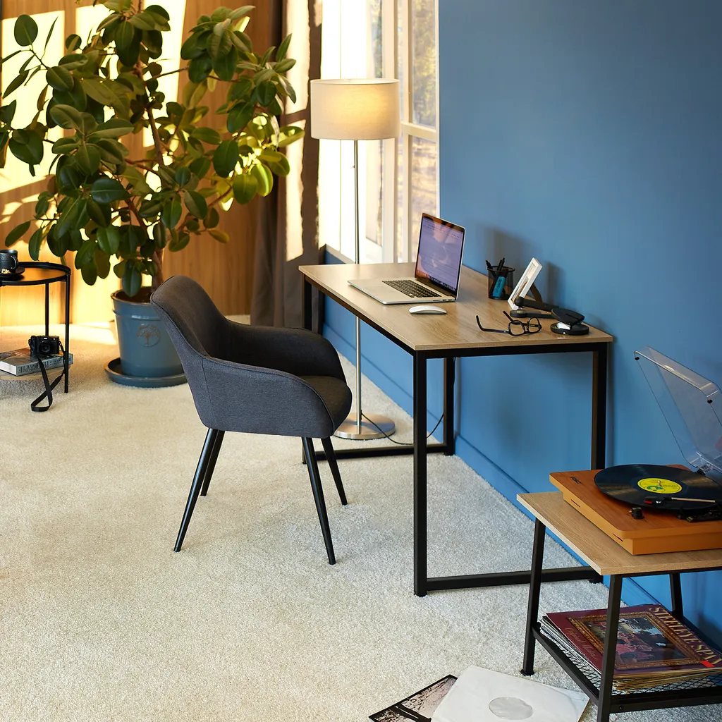 Tectake Schreibtisch Flint - Industrial Holz Hell, Eiche Sonoma, 140 Cm – Bild 4